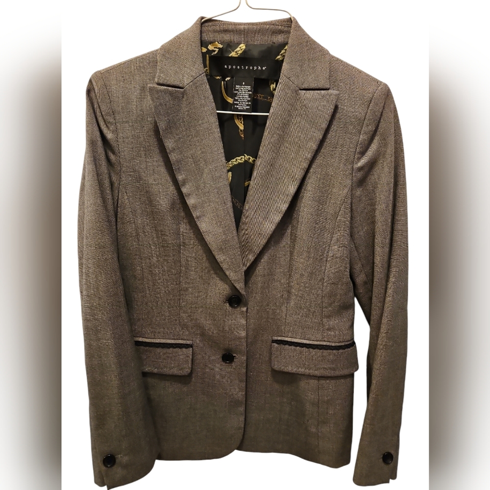 APOSTROPHE WOMEN'S GRAY BLAZER SZ 2
